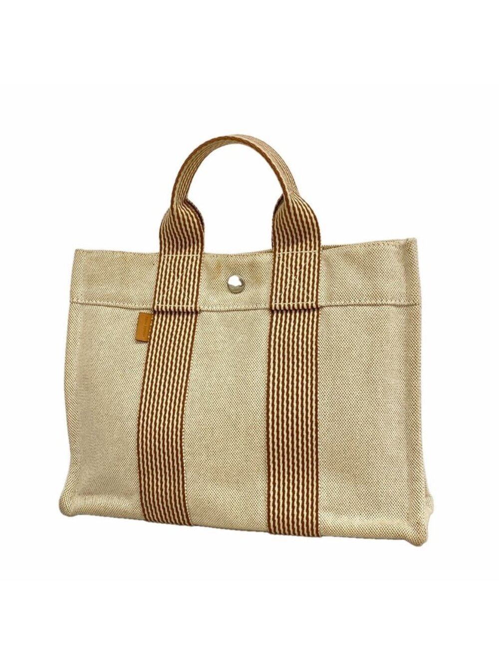 Hermes Tote Bag New Fourre Tout PM Canvas Beige Silver